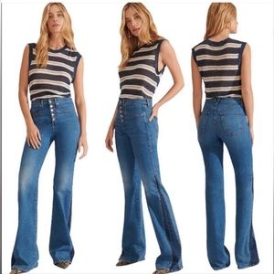 Veronica Beard Kiley High-Rise Wide-Leg Jeans